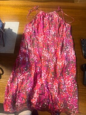 Stella McCartney Pink & Red Floral Halter Maxi Dress